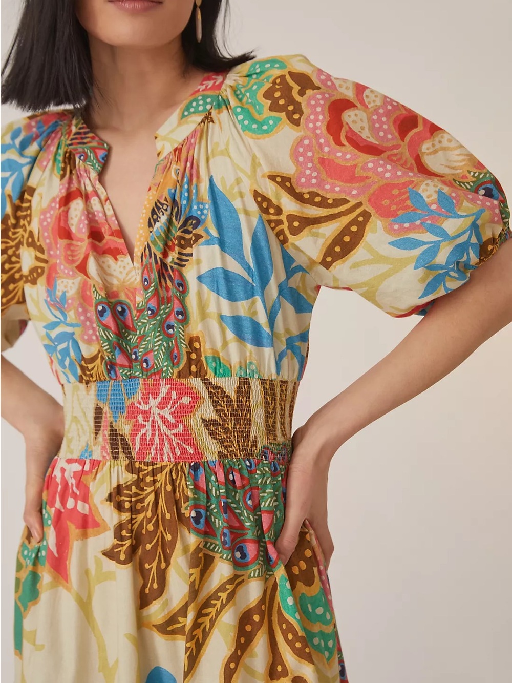 Conditions Apply for Anthropologie Multicolor Floral Tiered Maxi Dress size 14 - Picture 5 of 15